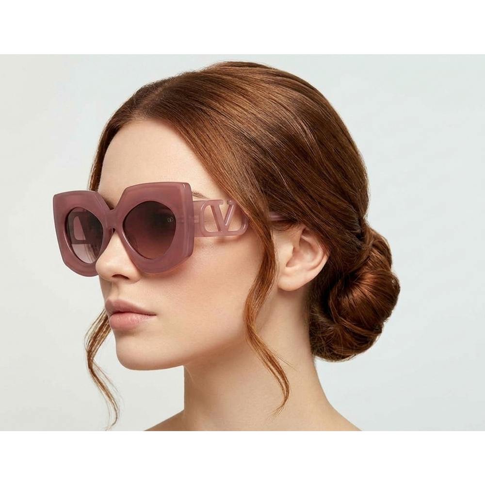 Valentino V-SOUL-VLS-127B Women's Sunglasses PNK - GLD POWDER PINK/ROSE GOLD